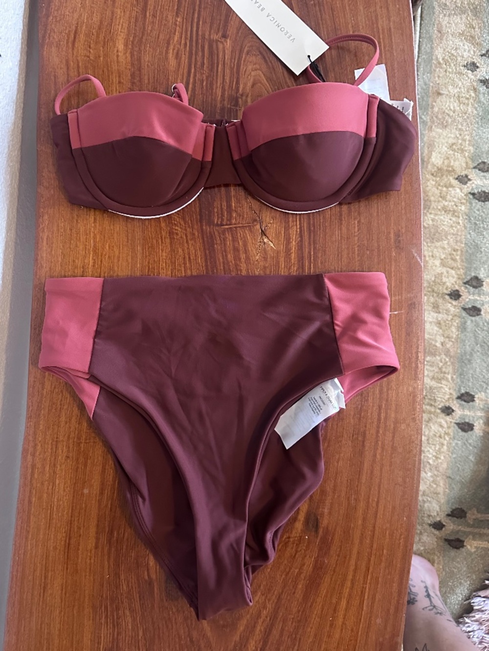 Veronica Beard Dyer Underwire Swim Top and matching Ormond bottom set
